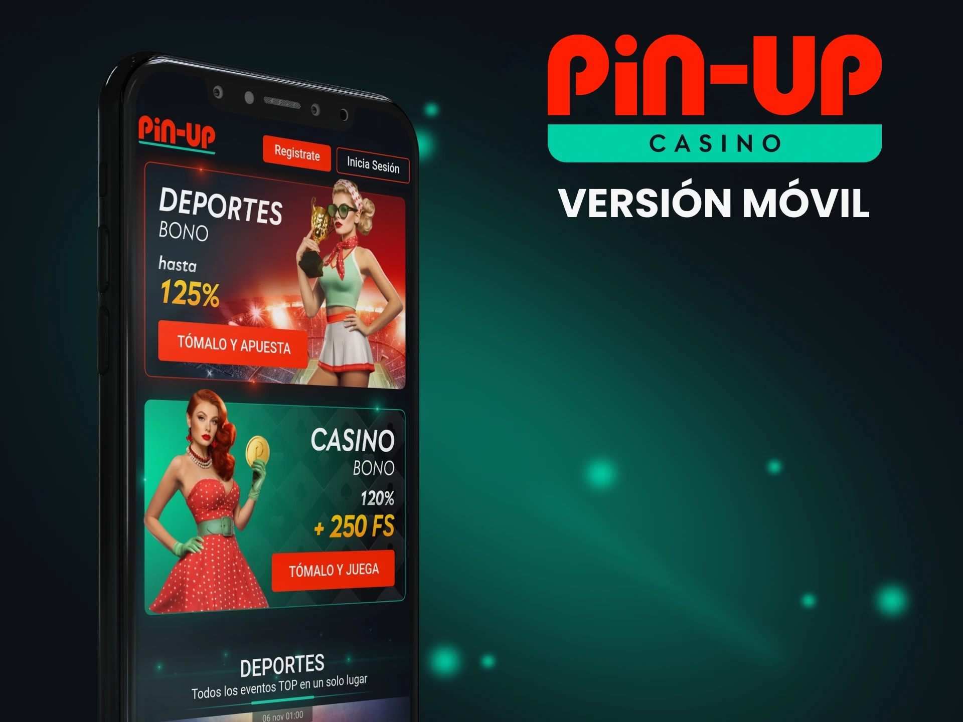 El sitio móvil de Pin Up es todo accesibilidad y gran adaptabilidad a cualquier dispositivo.