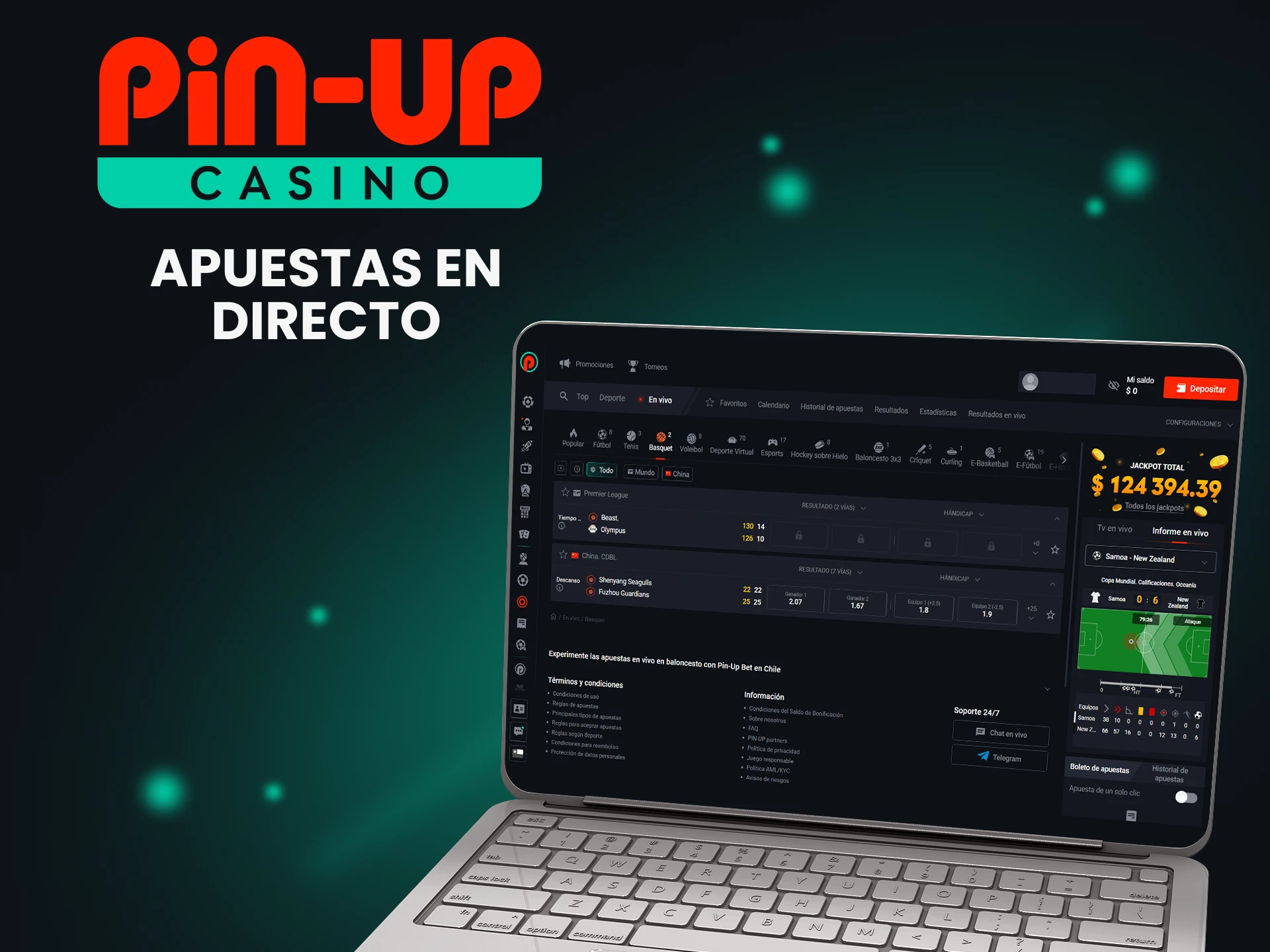 Apuesta en eventos de baloncesto en vivo desde Pin Up.