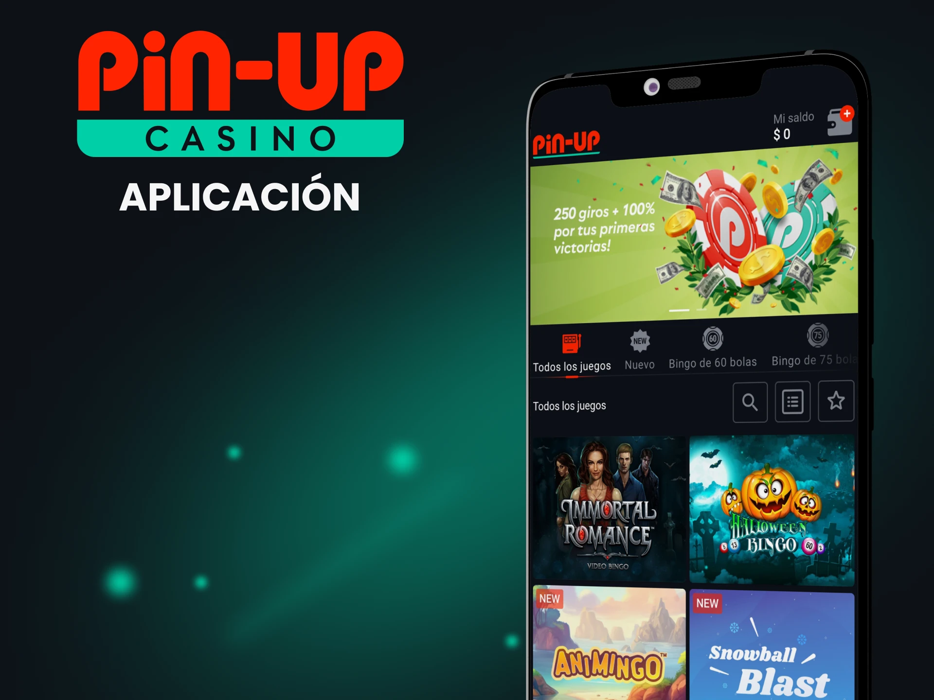 Juega bingo en la aplicación Pin Up.