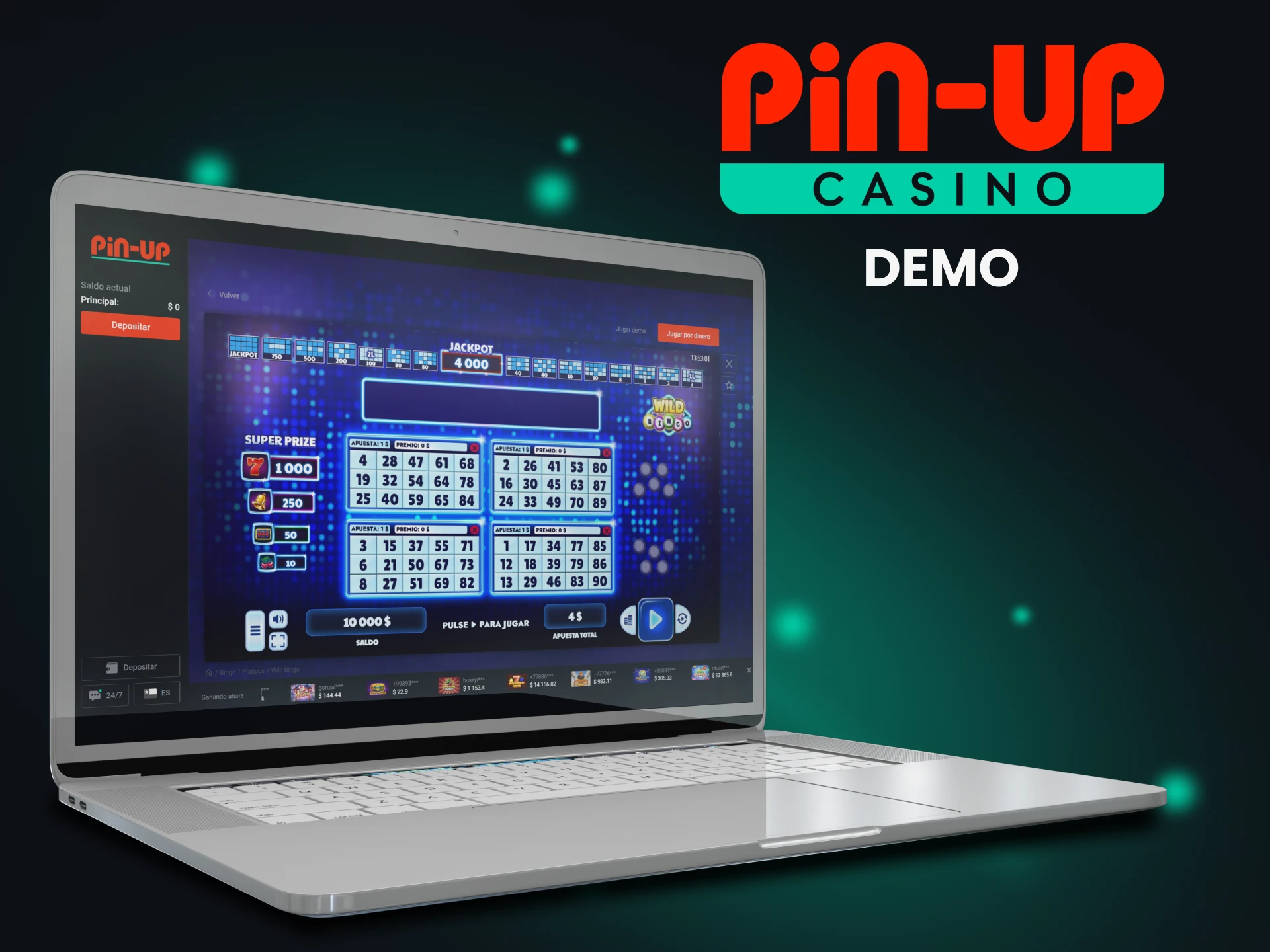 Practica la versión demo de los juegos de bingo en Pin Up.