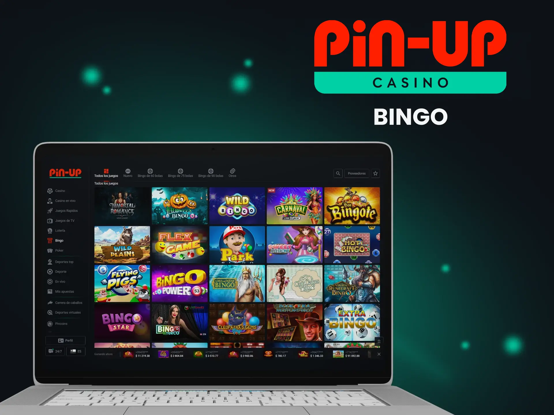 Pon a prueba tu ingenio en los juegos de Bingo de Pin Up Casino.