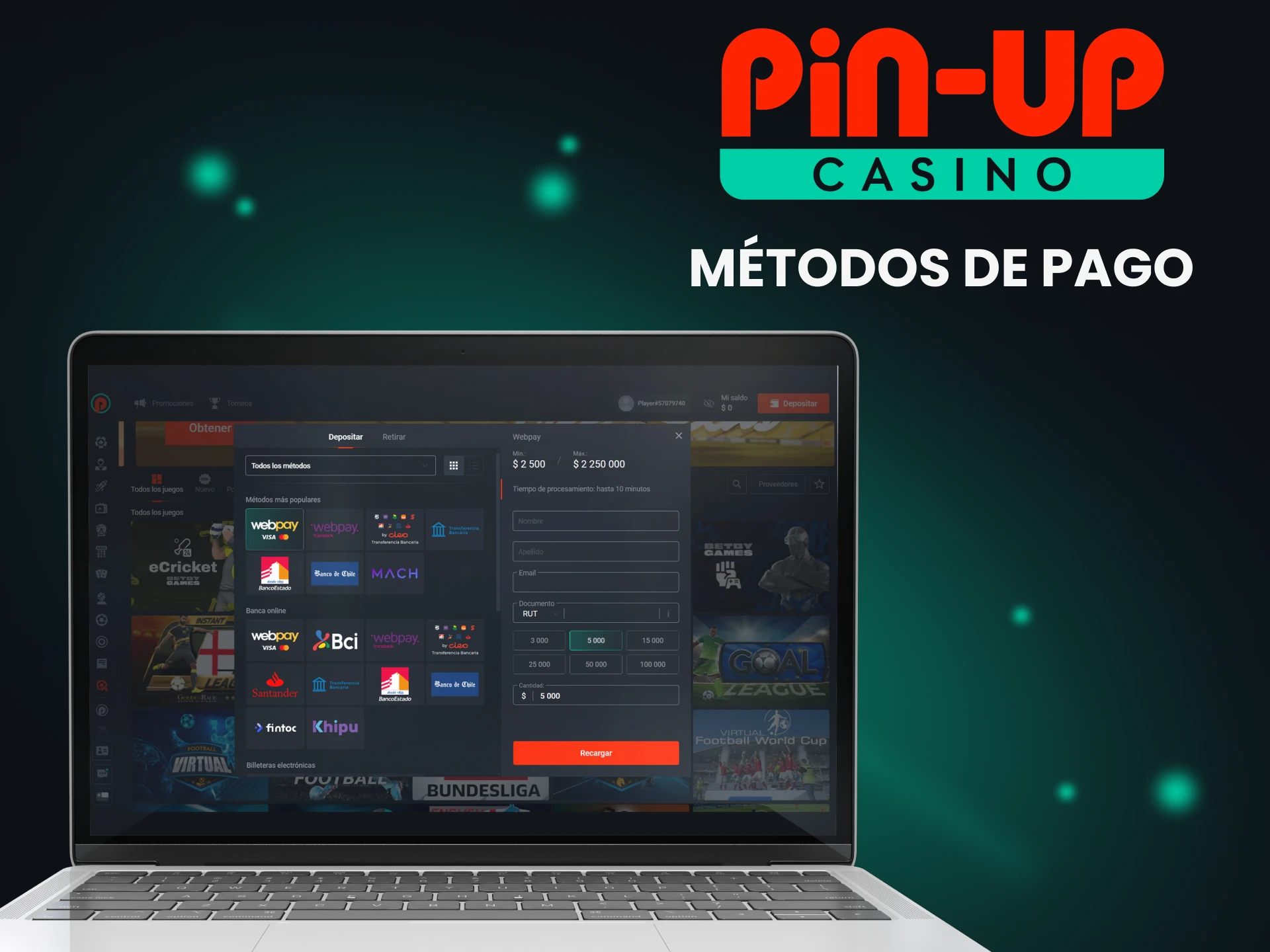 Elija un método de depósito conveniente para apostar en deportes virtuales en Pin Up.