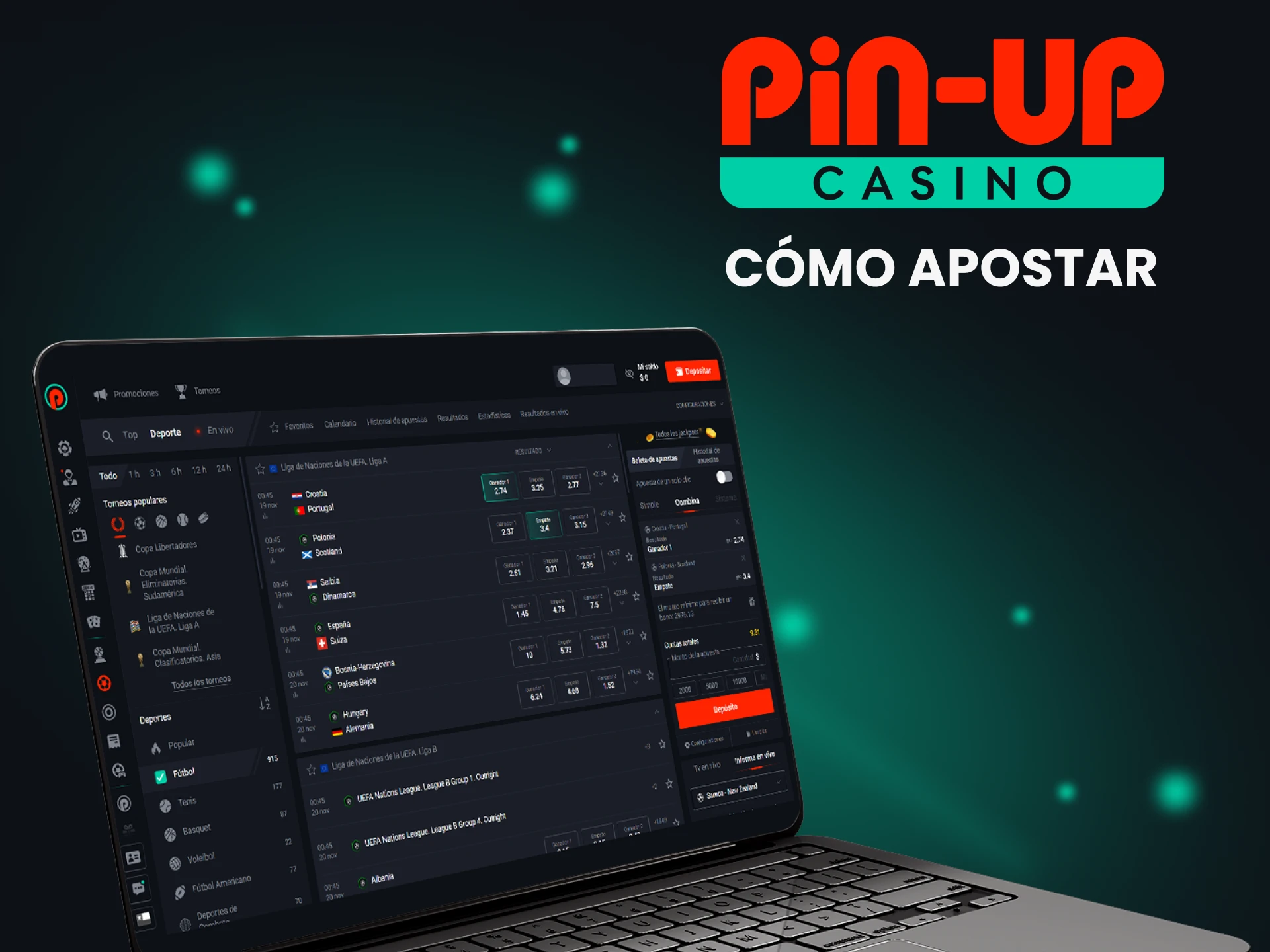 Recarga tu depósito para apuestas de fútbol de Pin Up.