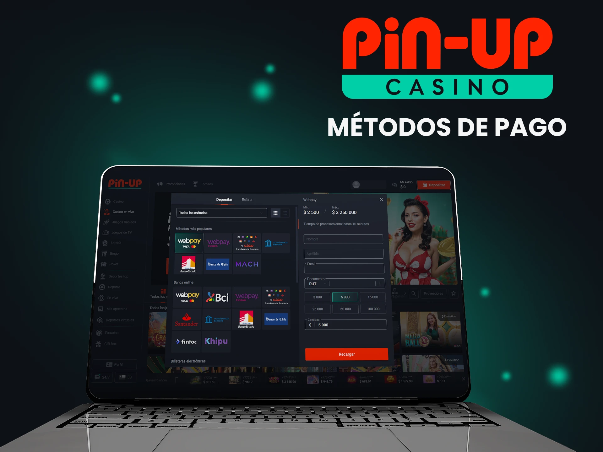 Elige un método de pago para juegos en Pin Up.