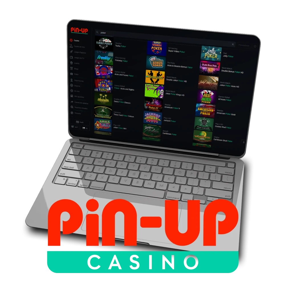 Para jugar juegos Pin Up, elige el póquer.