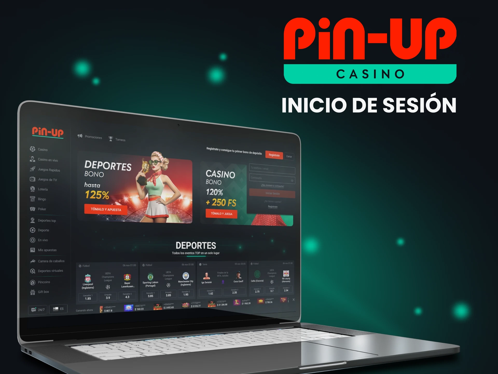 Un requisito previo para apostar y jugar a las tragaperras de Pin Up es iniciar sesión en tu cuenta personal.