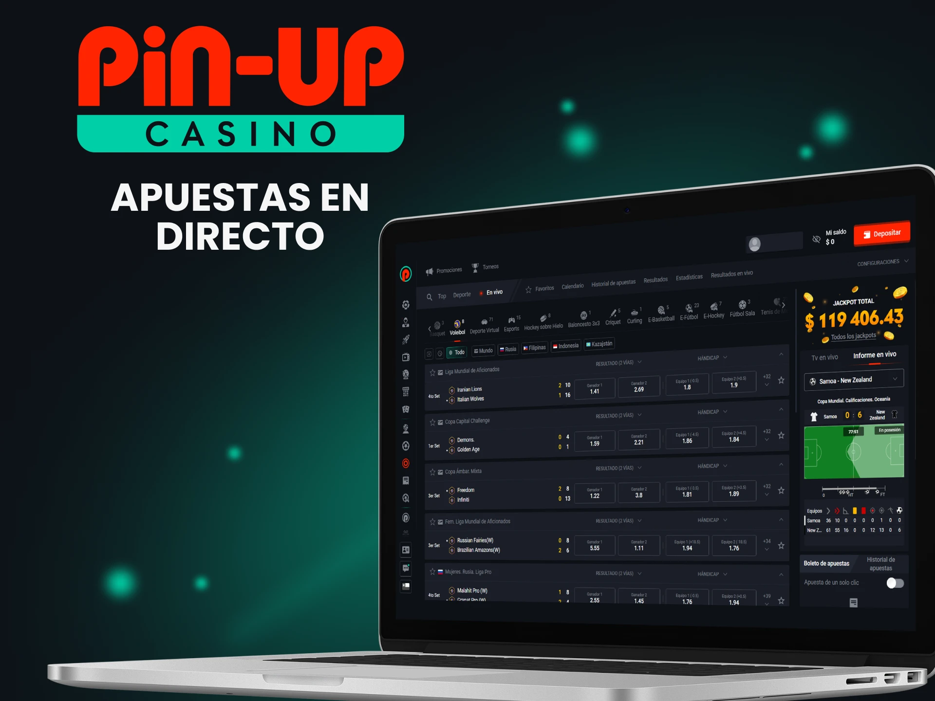 Puedes realizar apuestas de voleibol en vivo desde Pin Up.