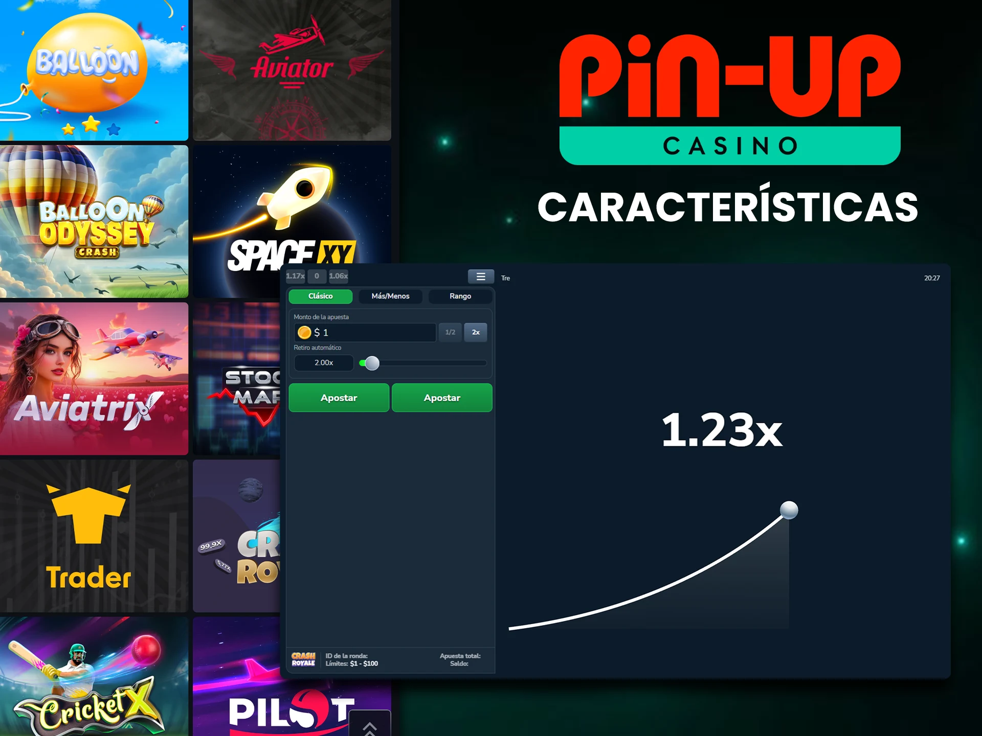 Más información sobre los juegos Crash en Pin-Up.