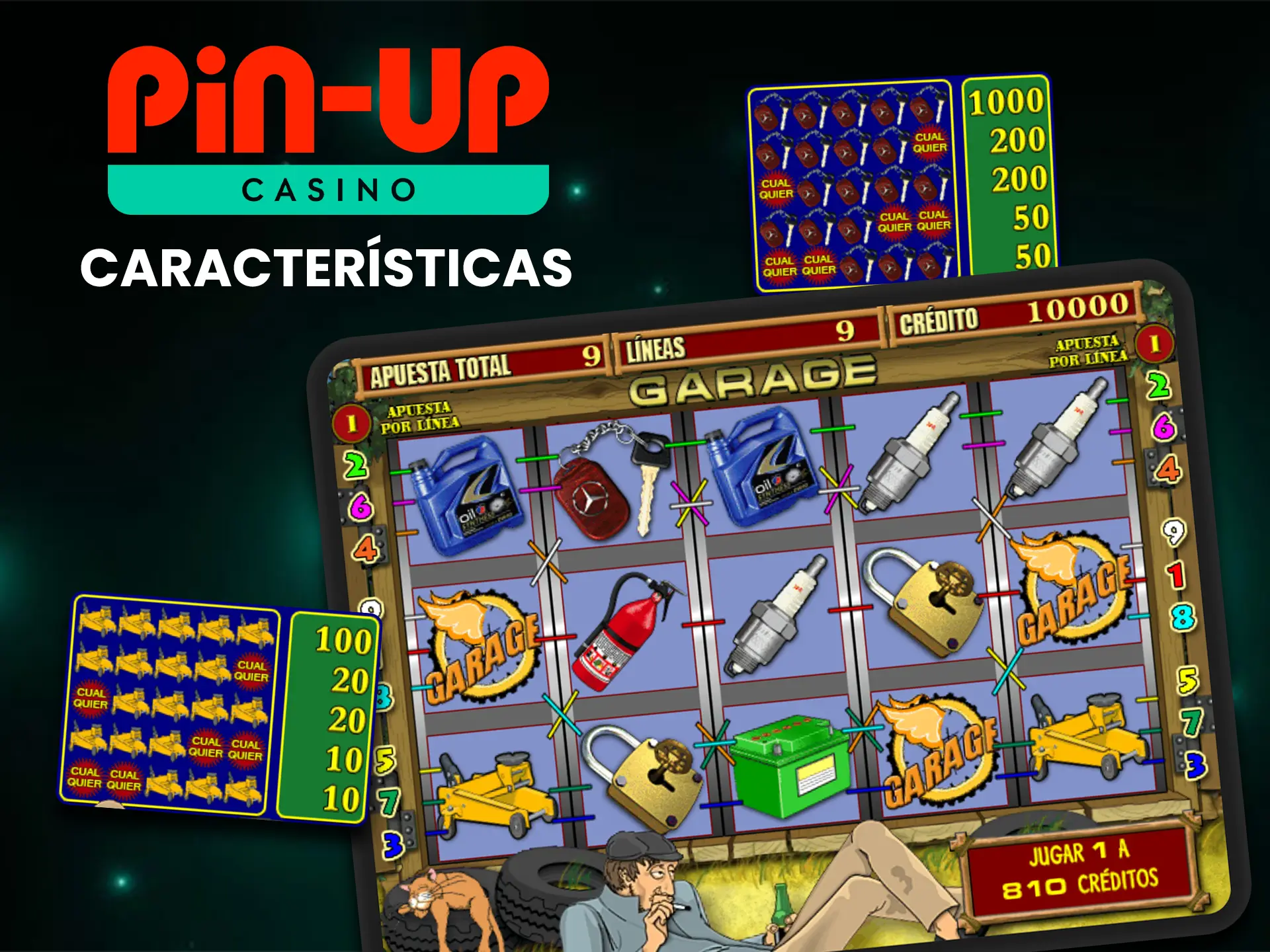 Conozca las principales características del juego Garage en Pin-Up.
