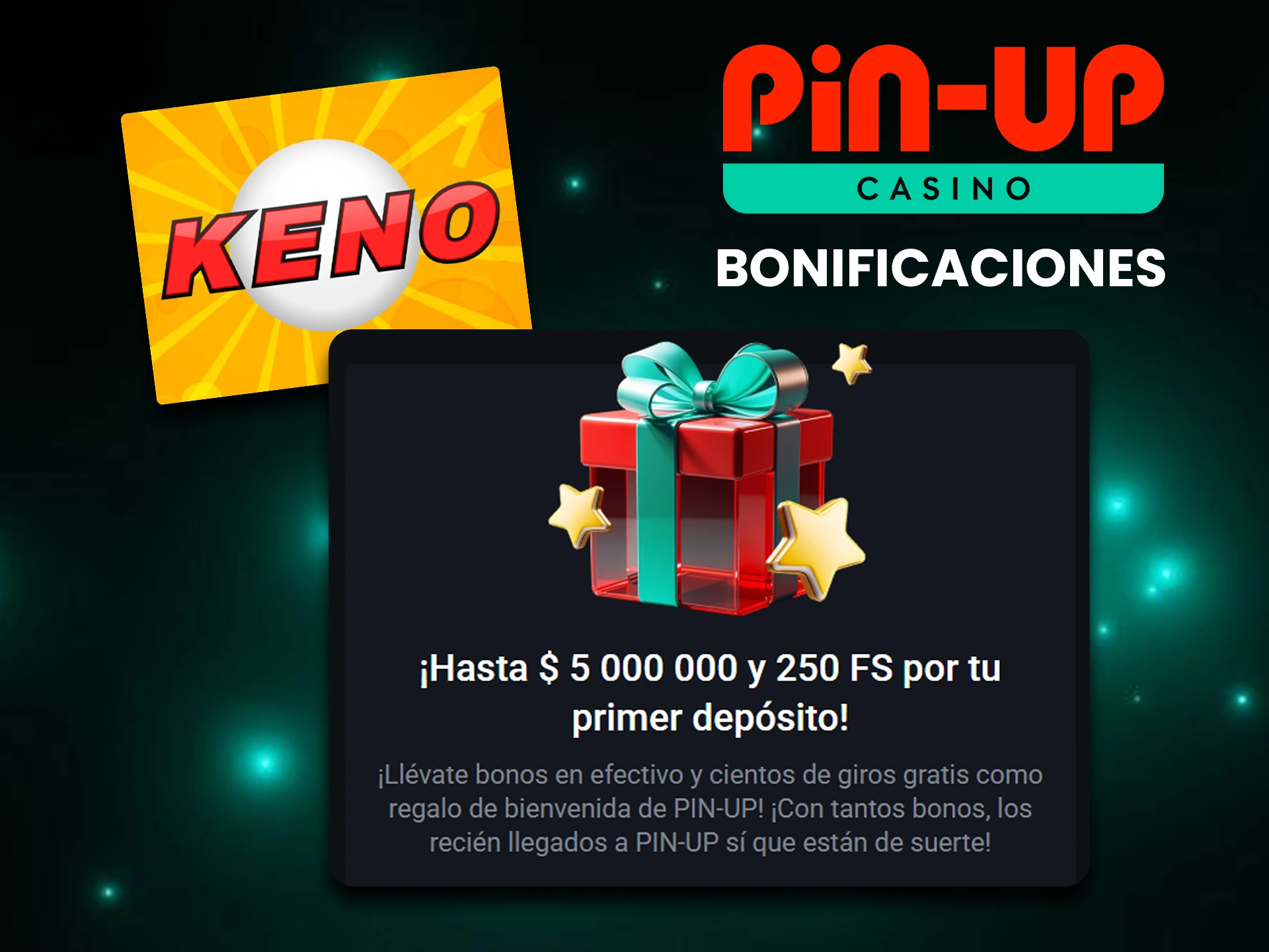 Aprovecha el bono Pin-Up en el juego Keno.
