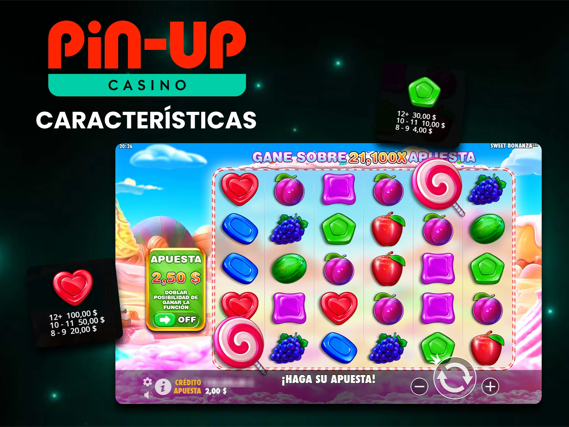 Funcionalidad y temática del juego Sweet Bonanza en Pin-Up.