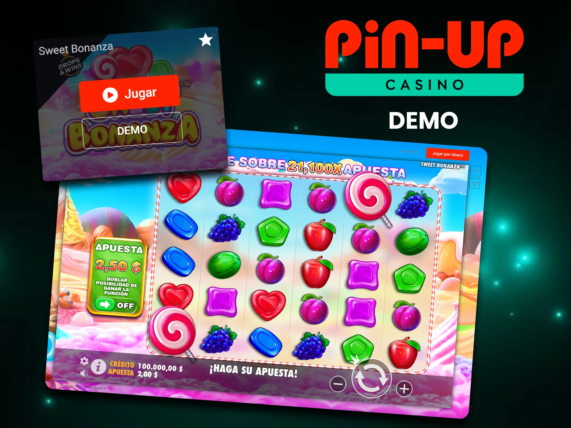Sweet Bonanza te ofrece jugar en modo demo en Pin-Up.
