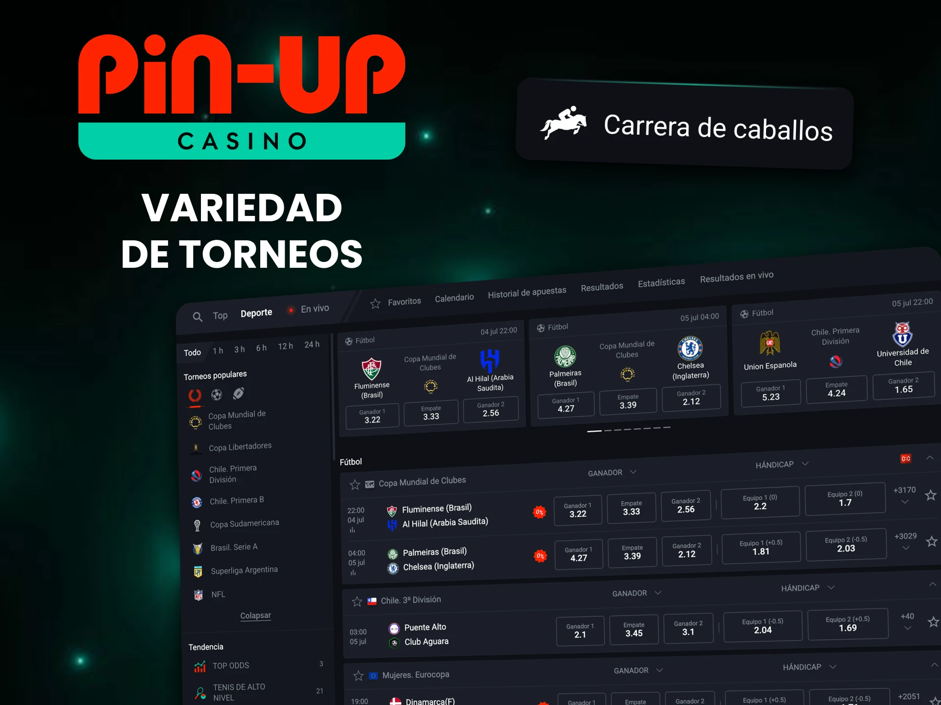 Vive los torneos más emblemáticos de las carreras de caballos Pin-Up.