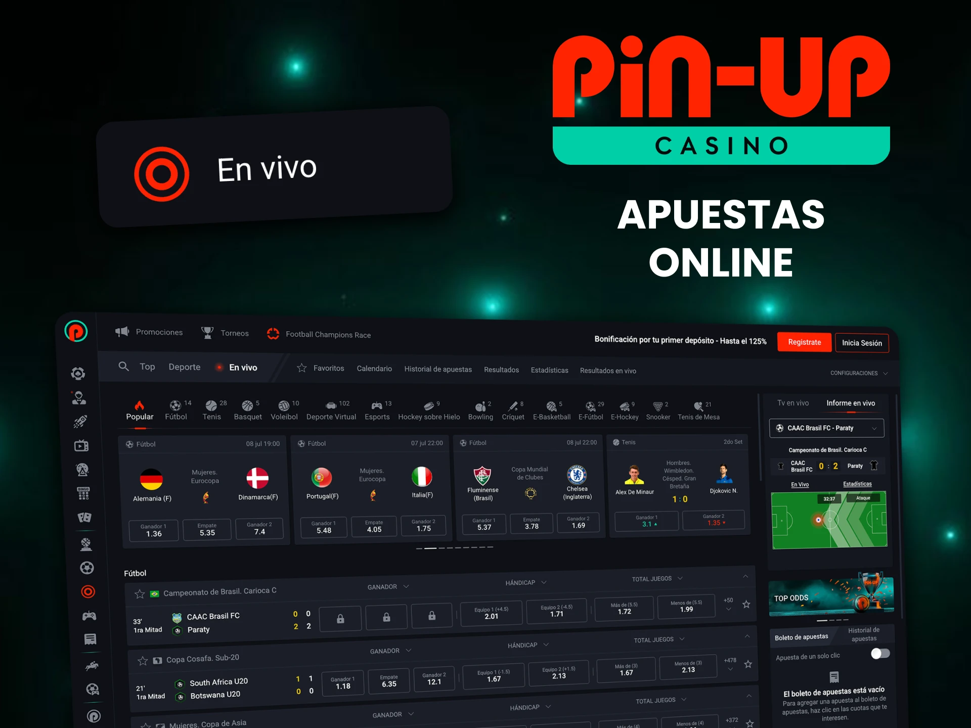 Pruebe Pin-Up apuestas deportivas en tiempo real.