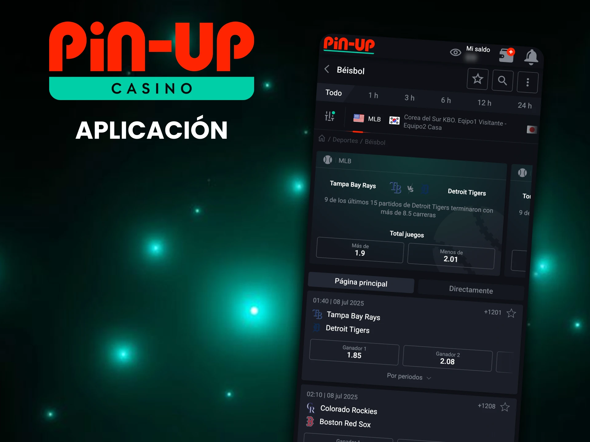 La aplicación Pin-Up te da acceso a las apuestas de béisbol.