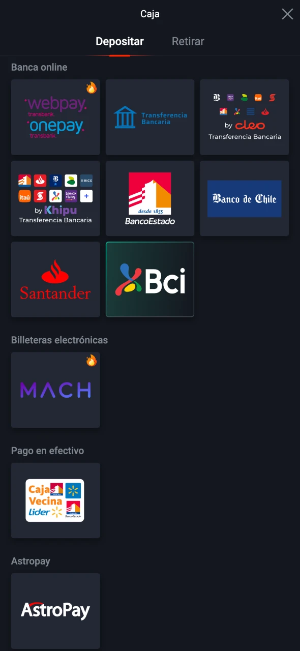 Haz un depósito en la web oficial de Pin-Up.