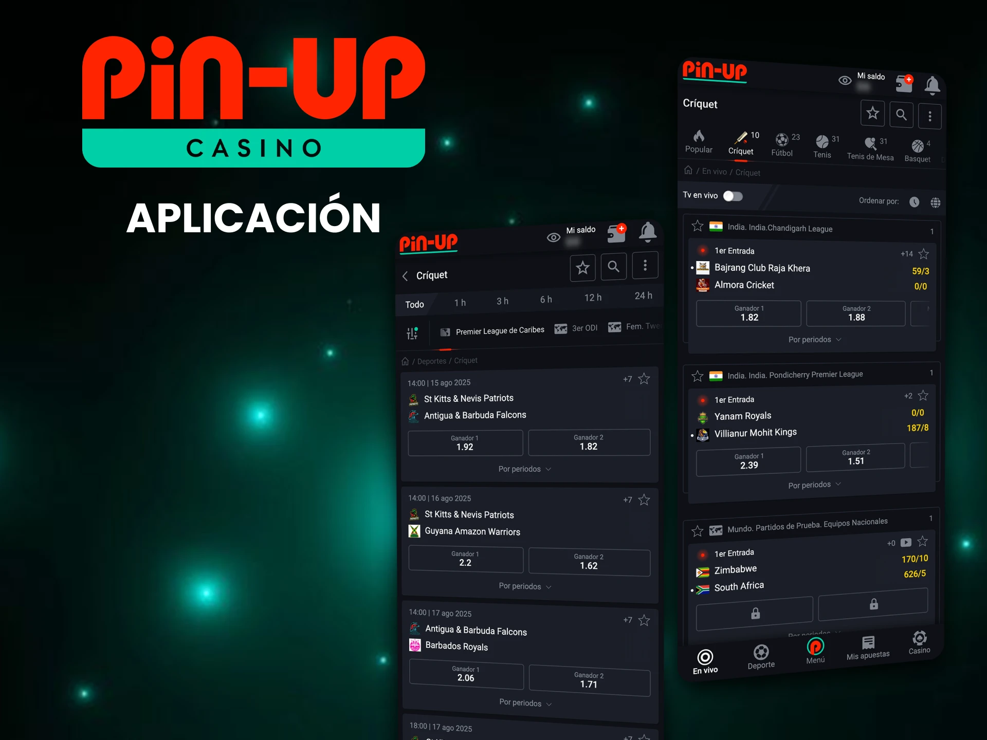 Las apuestas de críquet son más cómodas con la aplicación Pin-Up.