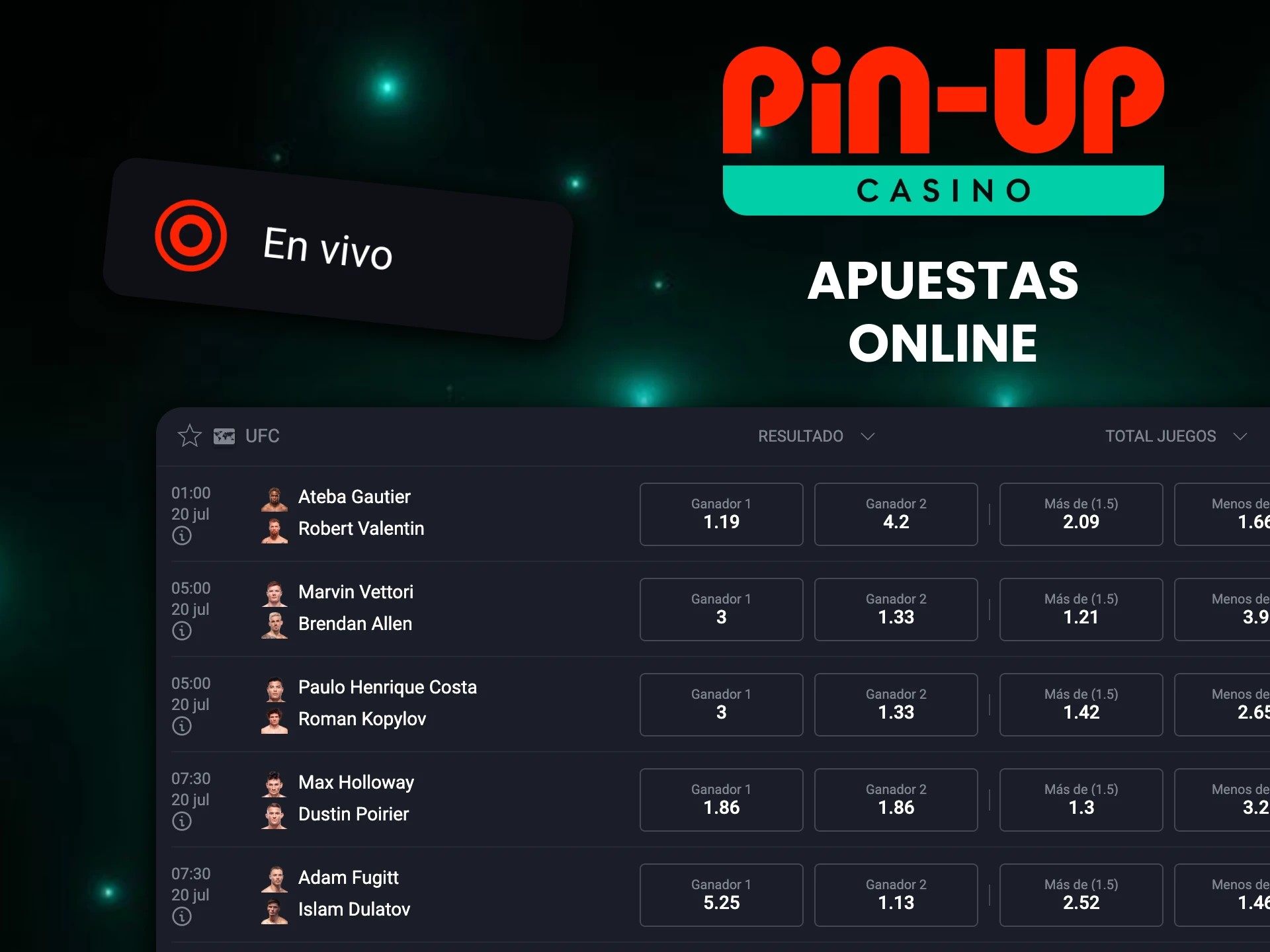 Pruebe las apuestas deportivas en línea en la plataforma Pin-Up.