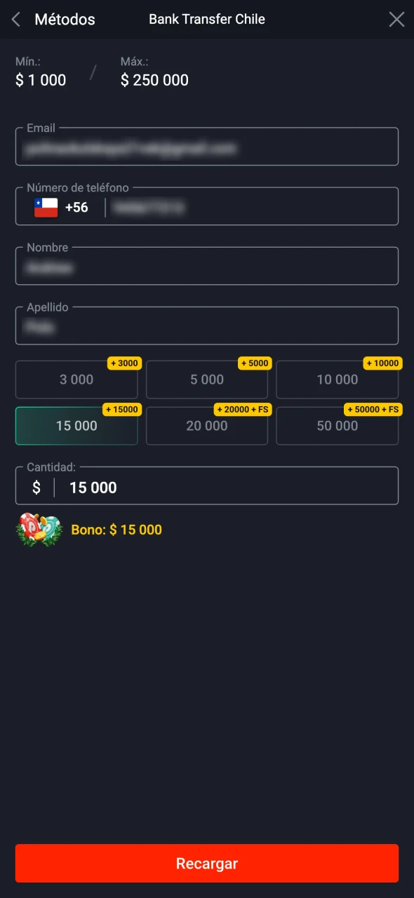 Seleccione el método de pago en la sección de ingreso de Pin-Up.
