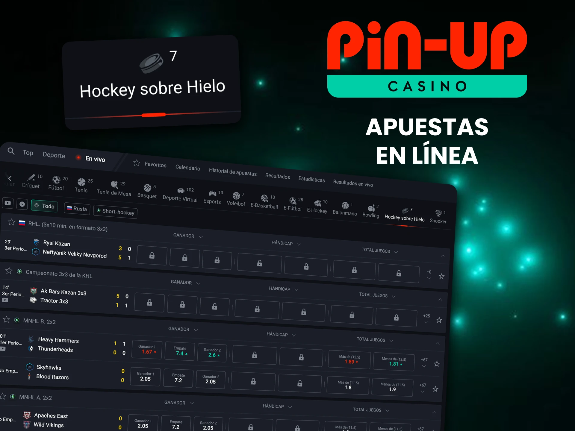 Accede a la sección Pin-Up live para apostar en tiempo real.