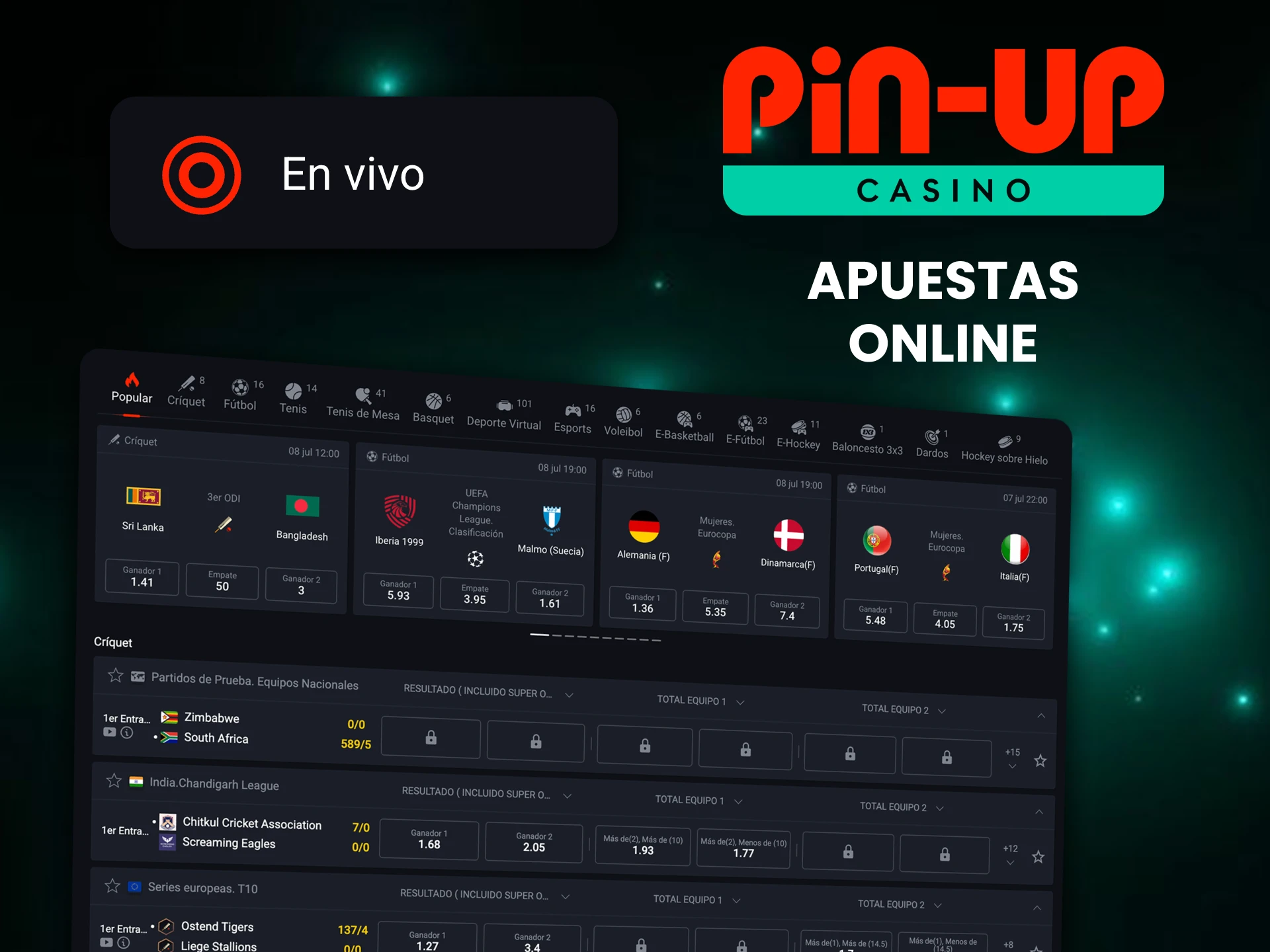Las apuestas deportivas en Pin-Up muestran los acontecimientos en tiempo real.