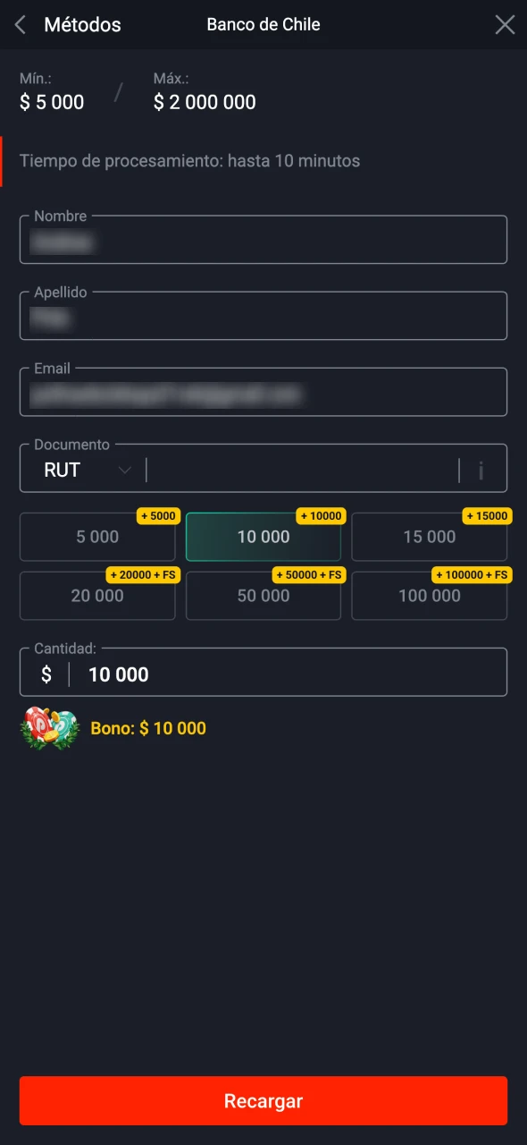 Seleccione el método de pago en Pin-Up y realice un ingreso.