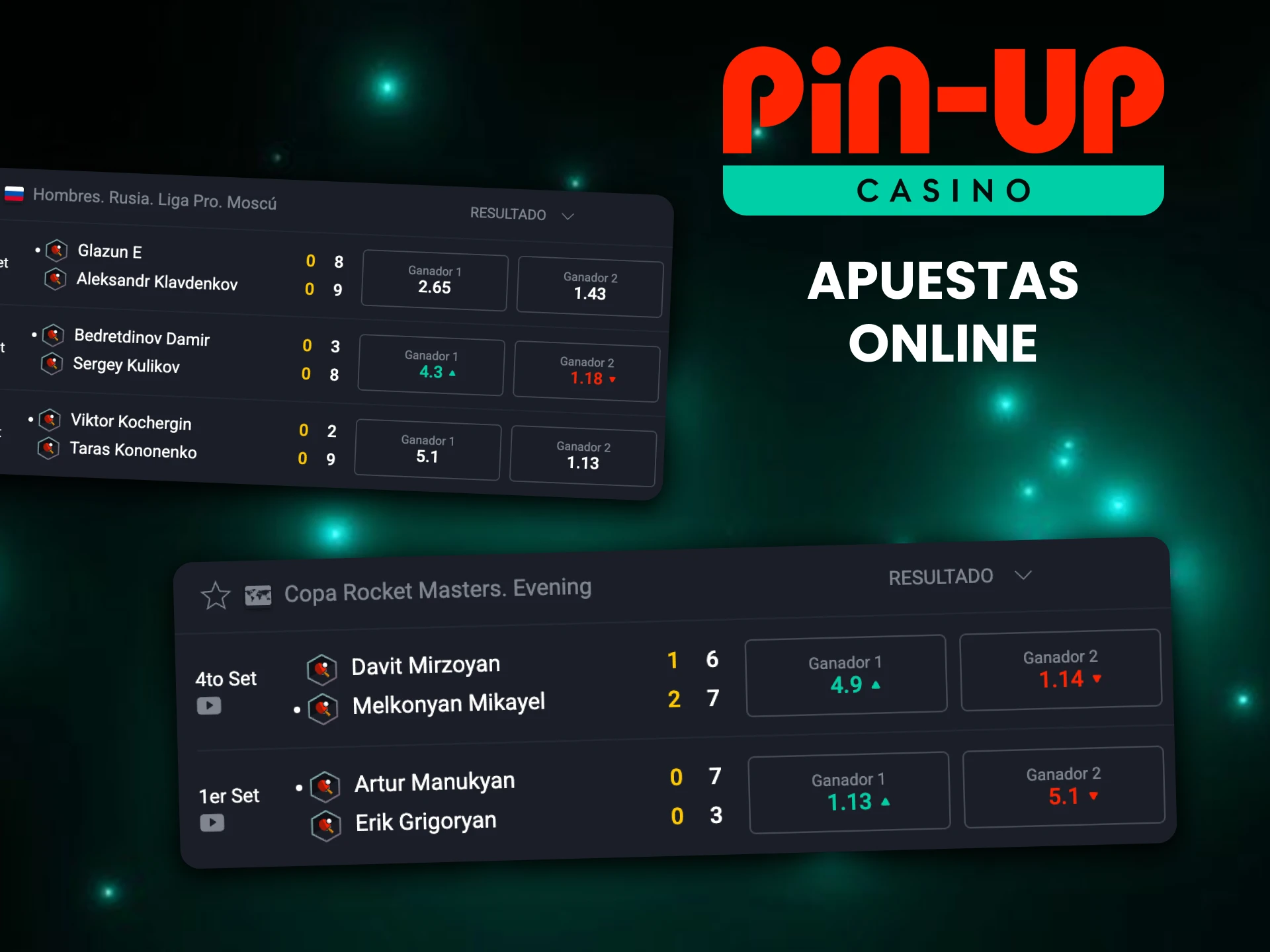 Puedes disfrutar del tenis de mesa en tiempo real en Pin-Up.