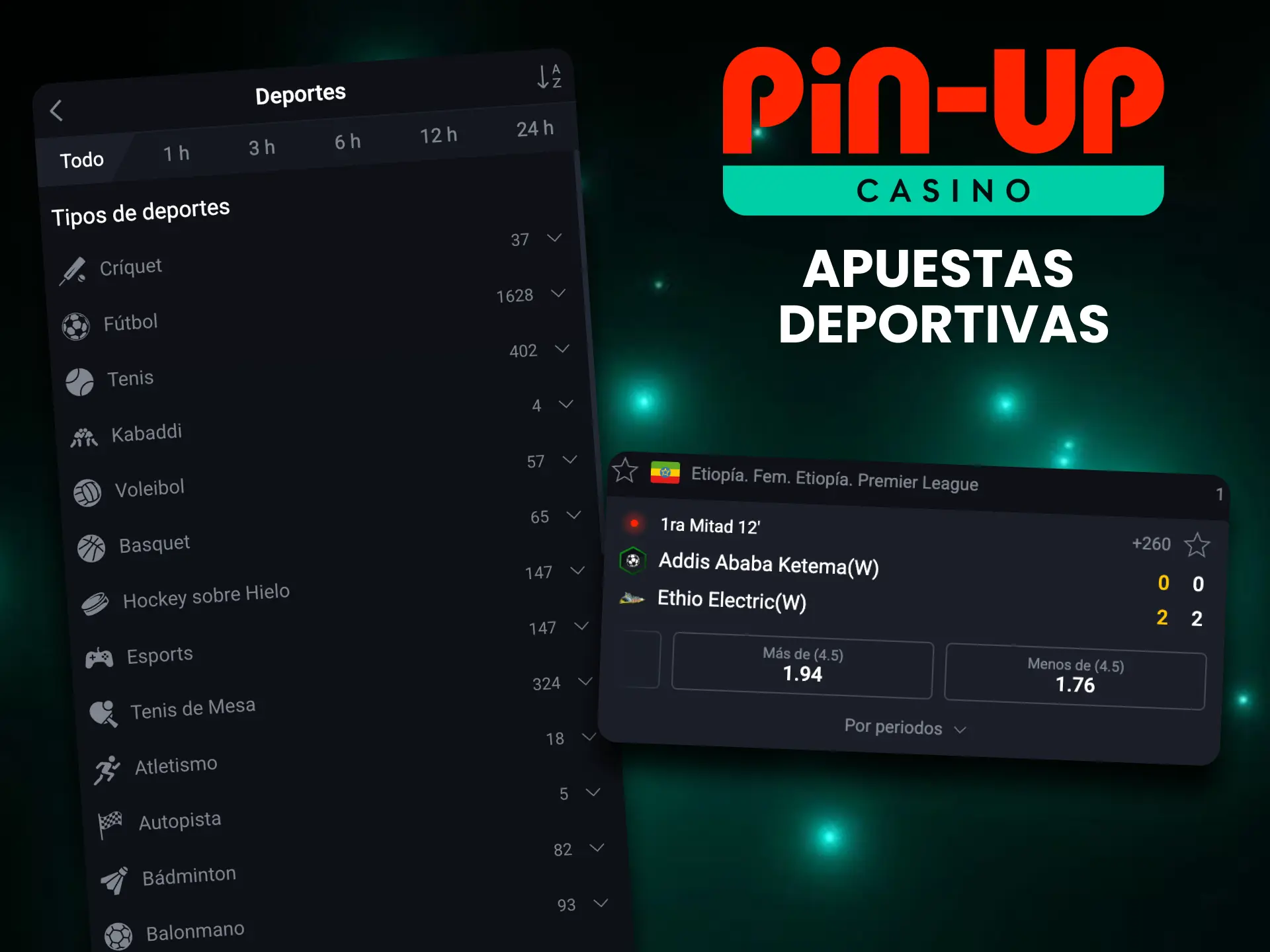 Pin-Up te ofrece apuestas en deportes populares de Chile.
