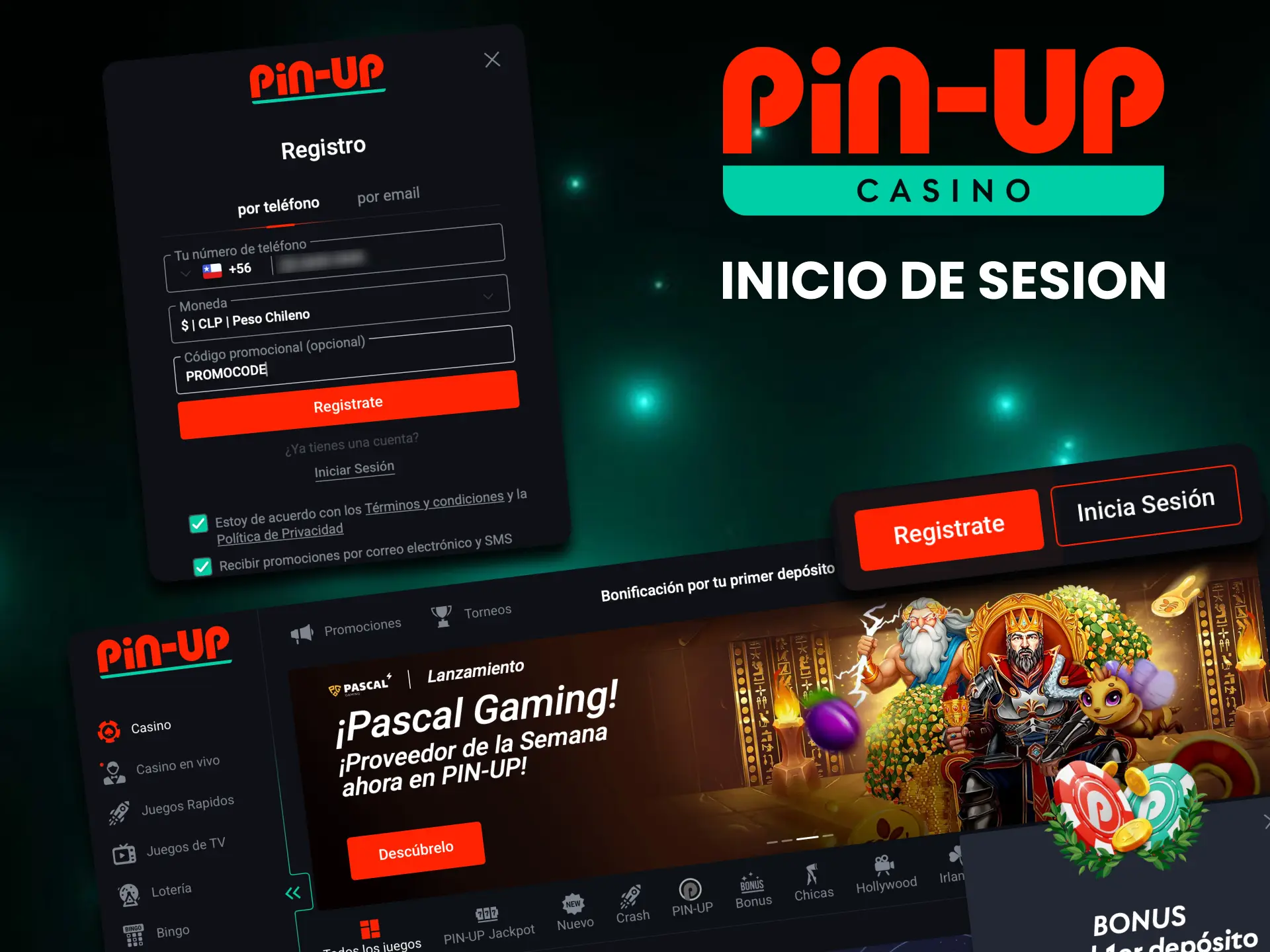 Un requisito previo para apostar y jugar a las tragaperras de Pin Up es iniciar sesión en tu cuenta personal.