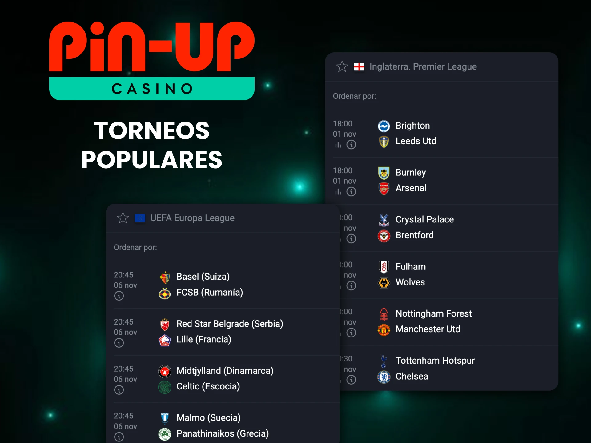 Elige uno de los muchos eventos de apuestas de fútbol de Pin Up.