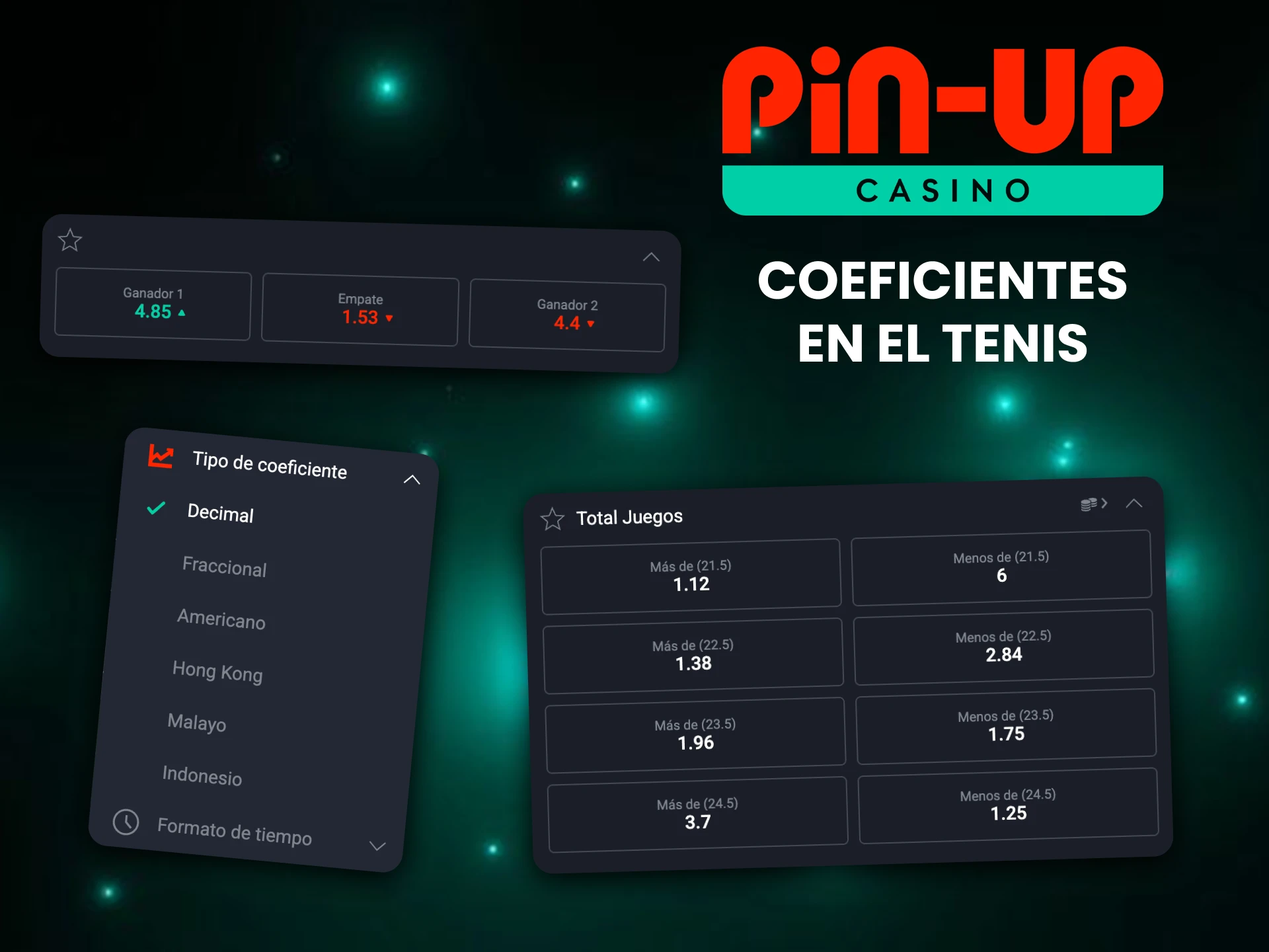 Las cuotas de tenis Pin-Up sirven como indicadores de riesgo y valor.